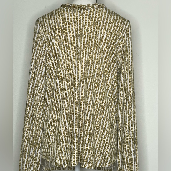 $125 RP MICHAEL KORS Womens Gold White Chain Metal Collar Detail Chain Size L - Picture 4 of 6